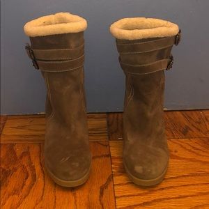 Aquatalia Wedge Shearling Booties